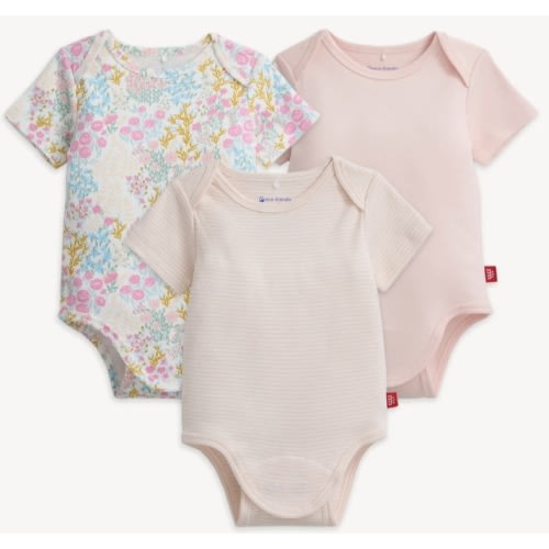 Magnetic 3-Pack Bodysuit (Pink & Flowers 6-9mo)