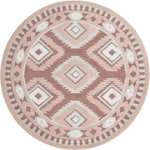 Pink 7' 10 x 7' 10 Boho Round Rug | Rugs.com