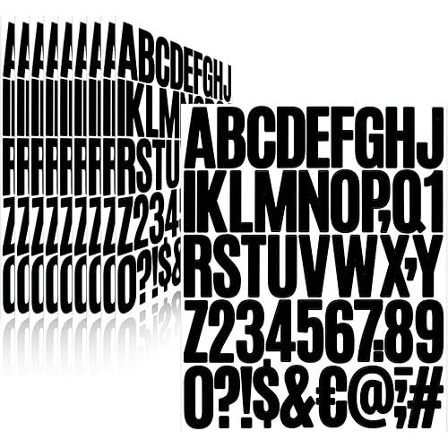 500 Pieces 10 Sheets Letter Stickers,Self Adhesive Vinyl Waterproof Mailbox Numbers Stickers,Alphabet Number Stickers for Mailbox,Window,Door,Sign,Address Number,Business(2 Inch) (Black)