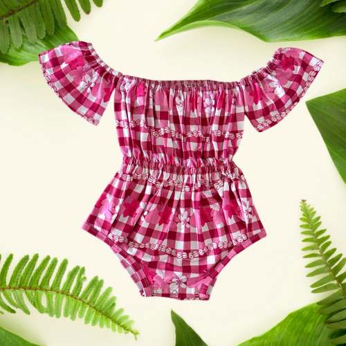 Pua Lei Magenta Off the Shoulder Onesie