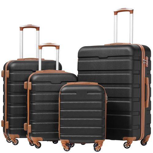 Coolife Luggage 4 Piece Set Suitcase Spinner Hardshell Lightweight TSA Lock