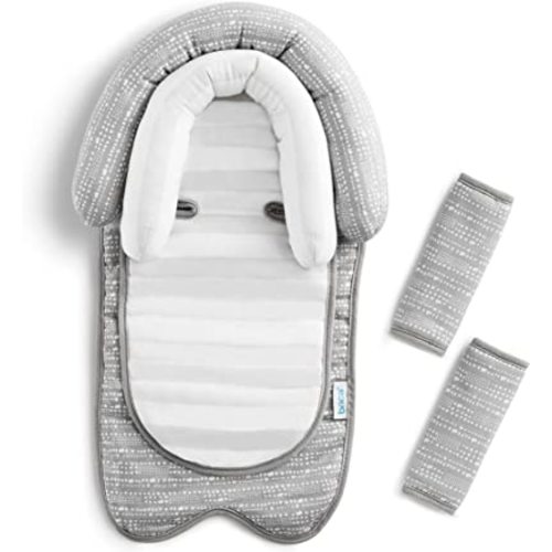 Munchkin Brica XtraGuard Car Seat Head Support for Baby, Includes Strap Covers and Silver-Ion Technology, Dots