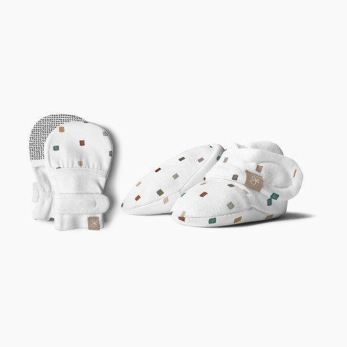 Goumi Kids Stay on Baby Mitts + Boots Bundle - City Blocks, 0-3 M