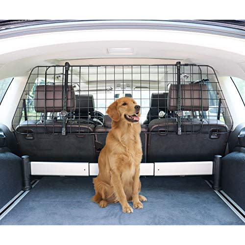 Amazon Basics Adjustable Dog Car Barrier 59.72 x 5.20 x 16.46 Inch, Black