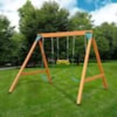 Gorilla Playsets DIY A-Frame Wooden Outdoor Swing Set with Swings and Trapeze Bar 01-1104
