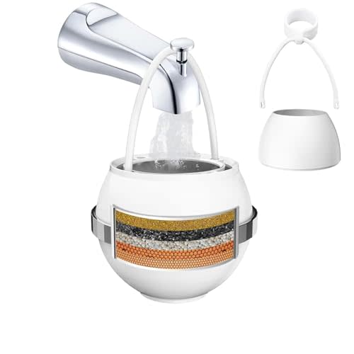 Beati Faucet Bath Filter for Tub Faucet,Bathtub Kinder Water Filter,Hard Water Softener,Remove 99% Contaminants,Lead,Chlorine and Fluoride - Improves Skin, Hair and Nails Condition, White, BTBF-051