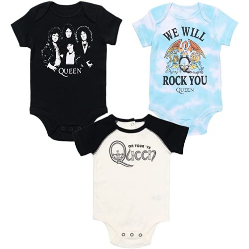Queen Rock Band 3 Pack Short Sleeve Bodysuit - Newborn