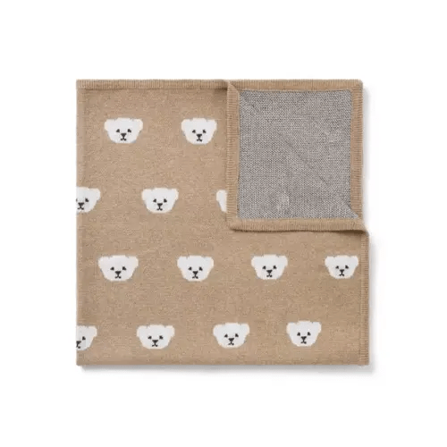 Chocolate Heather Bear Baby Bear Sweater Blanket by Janie and Jack