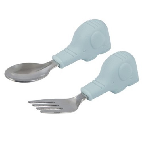 Tiny Twinkle Toddler Utensils, Spoon and Fork Set, BPA-Free Kids Silverware With Silicone Handle for 12 Months & Up