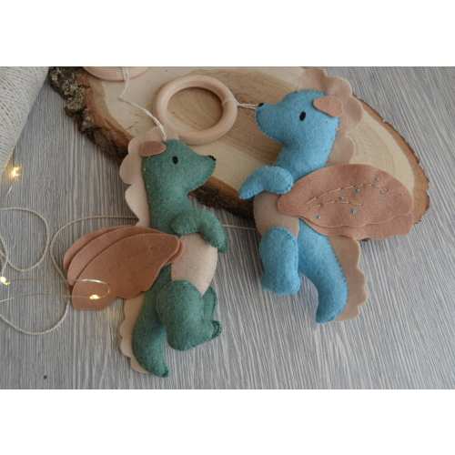 Dragon Baby Play Gym Toys , Felt hanging toy for play gym, Dragon baby shower gift