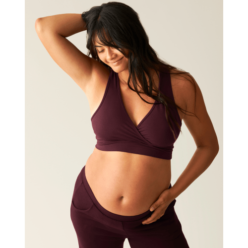 French Terry Racerback Nursing & Sleep Bra | Deep Burgundy - Kindred Bravely