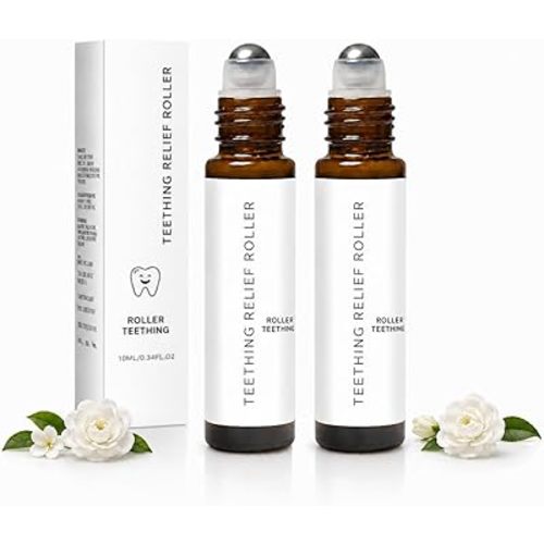 Teething Roller for Babies, Chamomile Baby Roll-On for Teething-Time Daily Care, Easy-Glide Rollerball Applicator, Portable Baby Care Roller 10ML 2 Pack (Whtie 2pc)