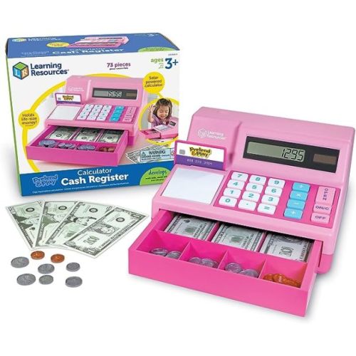 Learning Resources Pretend & Play Pink Calculator Cash Register