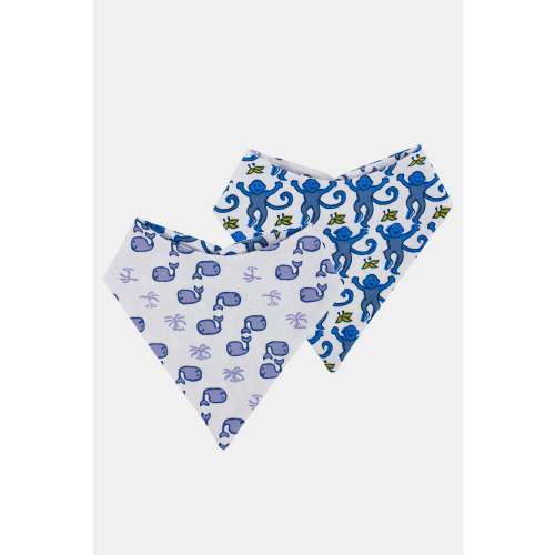 Roller Rabbit Infant Monkey & Moby Bandana Bib Set