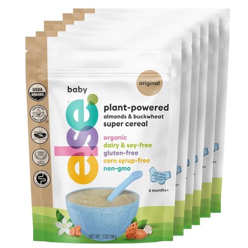 Else Nutrition Baby Cereal Stage 1 for 6 months+, Plant Protein, Organic, Whole foods, Vitamins and Minerals (Original, 6 Pack)