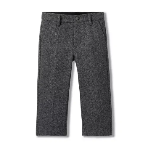 Boy Grey Heather Herringbone The Herringbone Pant by Janie and Jack