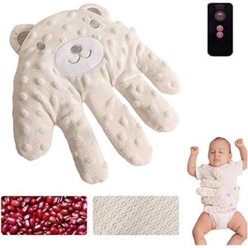 Baby Soothing Palm, Baby Patter for Sleep, Startle Prevention Cartoon Animal Baby Pillow, Electric Baby Soothing Palm with Remote Control, for Newborns Baby Girl Baby Boy