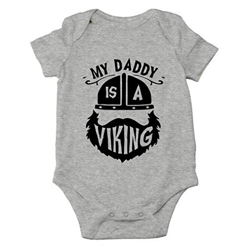 AW Fashions My Daddy Is A Viking Baby Bodysuit Funny Cute Adorable Infant Outfit Romper Newborn Boys Girls