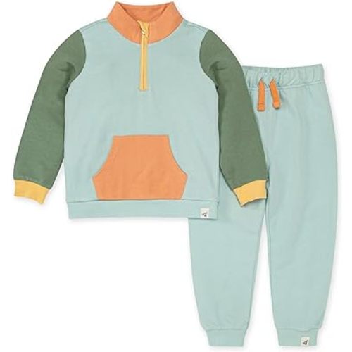 Burt's Bees Baby baby-boys Shirt and Pant Set, Top & Bottom Outfit Bundle, 100% Organic Cotton