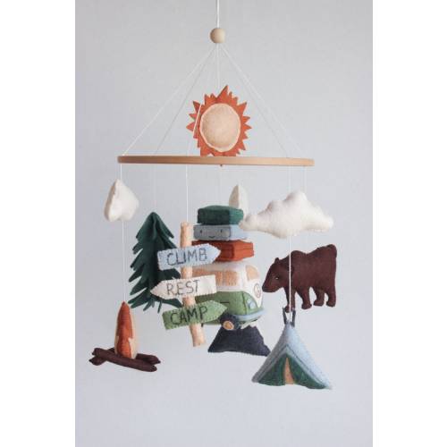 Camping baby mobile, mountain baby mobile, national park mobile