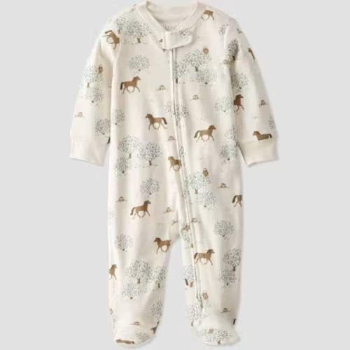 Little Planet By Carter's Organic Baby Boys' Horses Sleep N' Play - Brown/cream 3m
