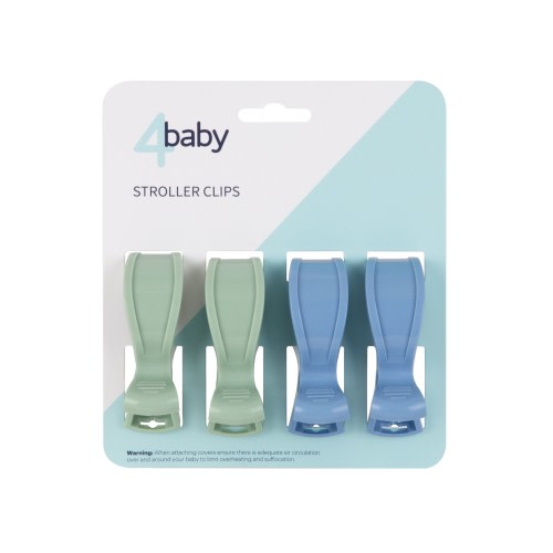 4baby Stroller Clips 4 Pack Blue Sage