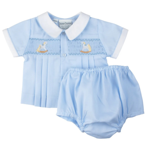 Diaper Set Smocked Rocking Horse
