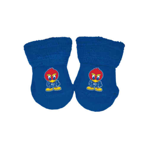 Kansas Jayhawks Knit Baby ROYAL Bootie Boxed Set - 1019882