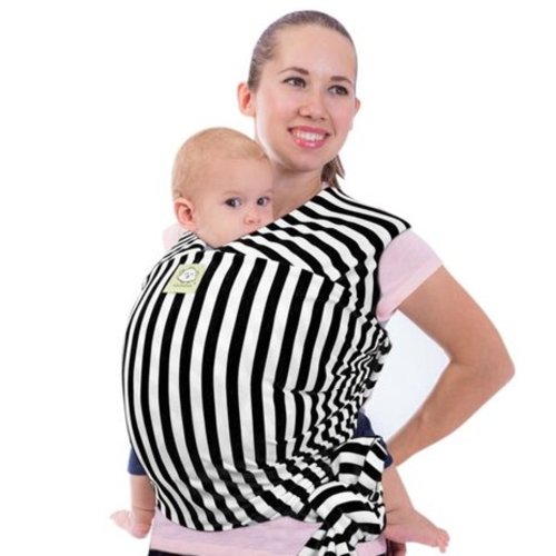 Baby Wrap Carrier All-in-1 Stretchy Baby Wraps - Baby Carrier - Infant Carrier - Baby Wrap - Hands Free Babies Carrier Wraps - Baby Shower Gift - One Size Fits All (Black Stripe)