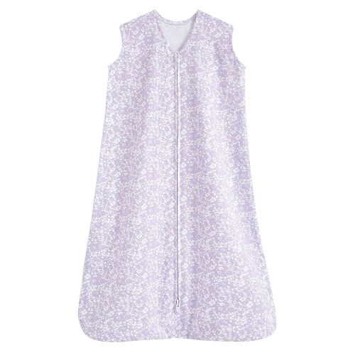 HALO SleepSack, 100% Cotton Wearable Blanket, Swaddle Transition Sleeping Bag, TOG 0.5, Aster Flowers-purple, Small, 0-6 Months