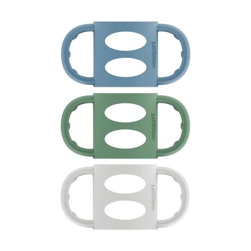 Dr. Brown’s Milestones 100% Silicone Baby Bottle Handles, Narrow, Blue, Green, Gray, 3 Pack, 4m+
