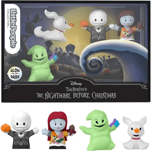 Little People Collector Disney Tim Burton’s The Nightmare Before Christmas Special Edition Set for Adults & Fans, 4 Figures in Display Box