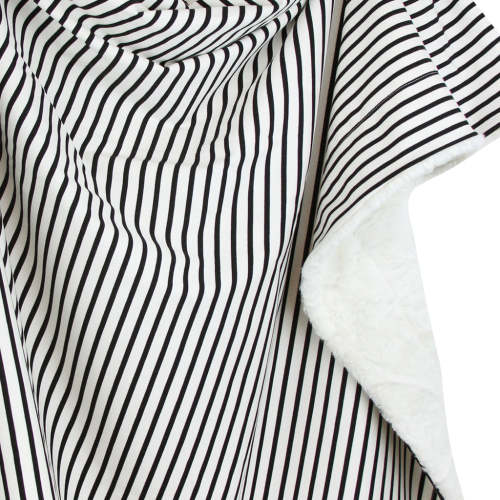 Cozy Blanket - Black + White Stripe