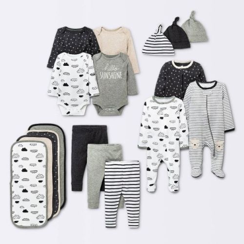 Baby Layette Set - Cloud Island™ Black/White