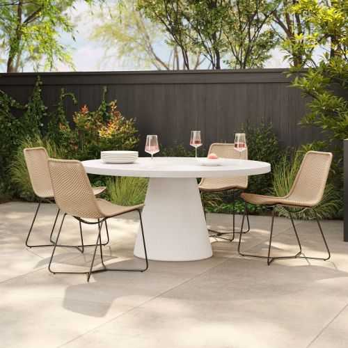 Concrete Indoor/Outdoor Pedestal Round Dining Table