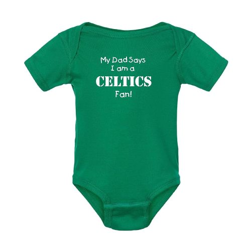 Campus Originals My Dad Says I am a Boston Basketball Fan Cute Baby Bodysuit Shower Gift