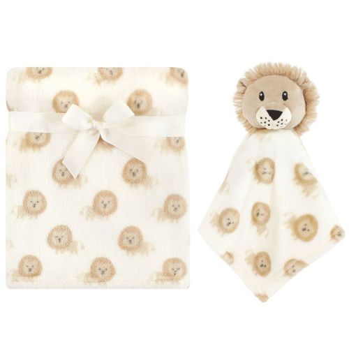 Hudson Baby Infant Boy Plush Blanket with Security Blanket, Lion, One Size