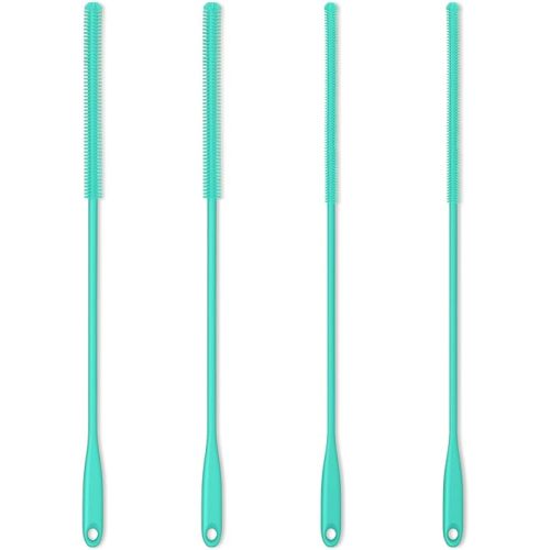 Silicone Straw Brush 4 Pack - (2 Small, 2 Wide) - (Teal)