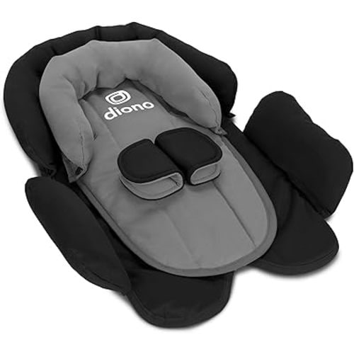 Diono Cuddle Soft 2-in-1 Head Support, Comforting Head and Body Support for Babies, Converts depending on Infants Size, Black Storm