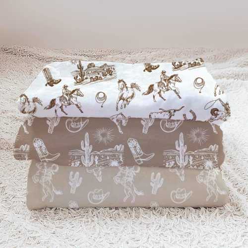 Cowboy Baby Blanket with Name Multi-Colors Western Soft Blanket Personalized Ranch Crib Fleece Blanket Toile Western Baby Shower Gift