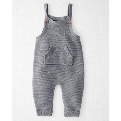 Baby Organic Sweater Knit Overalls in Dark Gray - Style,Snowy Gray
