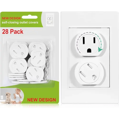 Outlet Covers (28 Pack) Self-Closing Child Proof Socket Covers