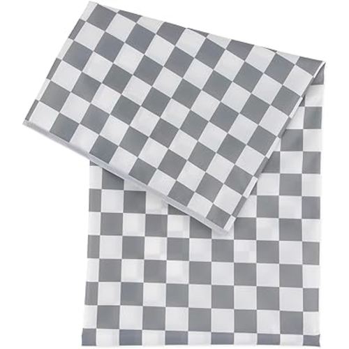 Bumkins Baby Splat Mat for Under High Chair, Babies Toddlers Eating Mess Mat, Waterproof Reusable Cloth for Arts and Crafts, Playtime for Kids, Floors or Tables, Fabric 42inx42in, Charcoal Check