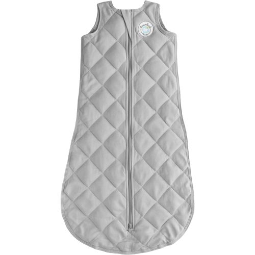 DREAMLAND BABY Weighted Sleep Sack, Ages 0-36 Months. 100% Cotton, Evenly Distributed Weight from Shoulders to Toes - 0-6 Months - Grey