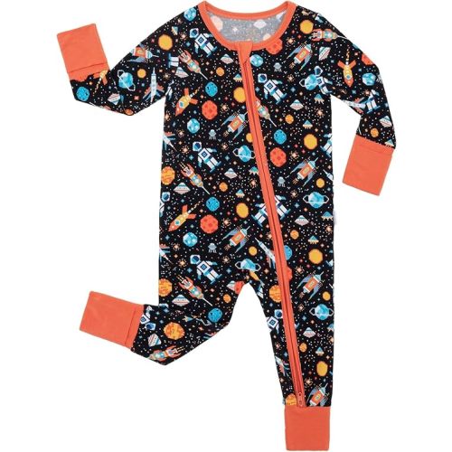 Baby Zippered Rompers Newborn Pajamas Sleepers Long Sleeve Jumpsuits Infant Zipper Romper-Viscose from Bamboo