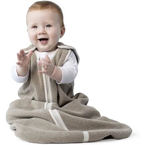 Baby Sleeping Bag Sack - Premium Polar Fleece, Indoor Wearable Blanket - Boys & Girls. Fits Infants, With Convenient Shoulder Straps for Safe & Comfortable Sleep, Mocha, Large (18-36 Months)