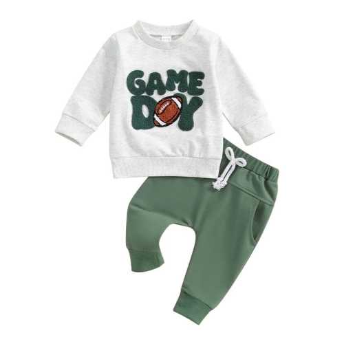 Little Boy Game Day Solid Green Pants 2-Piece Outfit Set
– The Trendy Toddlers