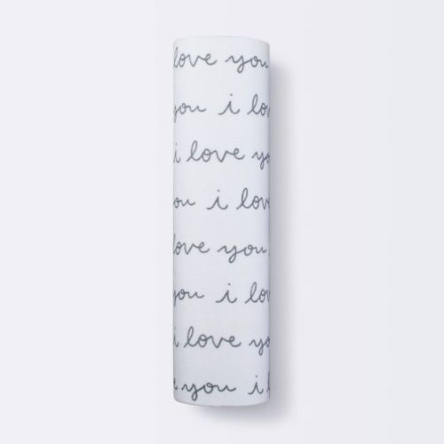 Muslin Swaddle Blanket I Love You - Cloud Island™ White