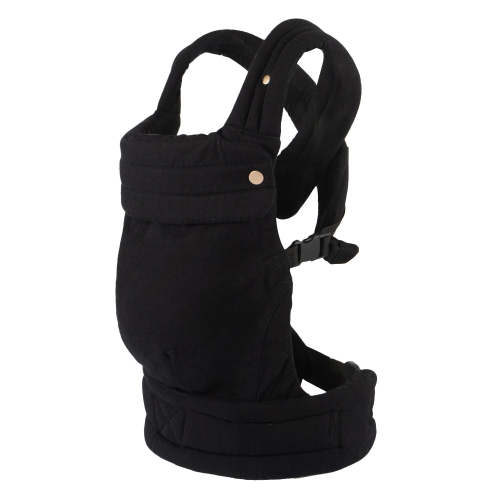 Nest Blanche Cotton Baby Carrier for Newborns to Toddlers ,Cozy Wrap Carrier with Lumbar Support, Soft Black Fabric, 7-35lbs Adjustable Fit
