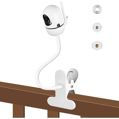Baby Monitor Clip Mount for HelloBaby HB65/HB40/HB6550/HB66 HB6339/HB6550 Pro, ANMEATE SM935E – Adjustable Clamp Baby Camera Holder Stand, No Drilling, Flexible Mount for Cribs, Desks, and Shelves